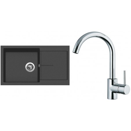 Set Sinks (dřez Infinity 860 NANO Nanoblack N6 + baterie Mix 35 Chrom - lesklý)