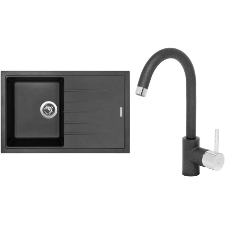 Set Sinks (dřez Best 780 Metalblack 74 + baterie Mix 35 Metalblack 74)