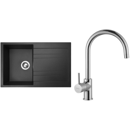 Set Sinks (dřez Grande 800 Granblack 30 + baterie Vitalia Chrom - lesklý)