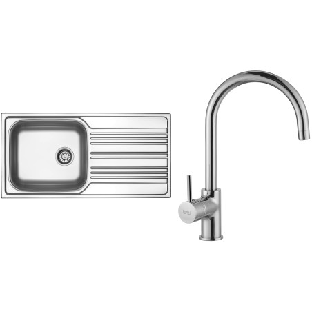 Set Sinks N83 (dřez Star 1000 XXL V 0,7mm, matný + baterie Vitalia Chrom - lesklý)