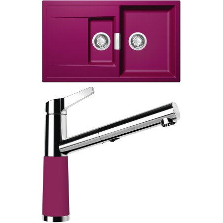 Set Schock S8-5 (dřez Mono D-150 Berry + baterie SC-510.120 Berry)