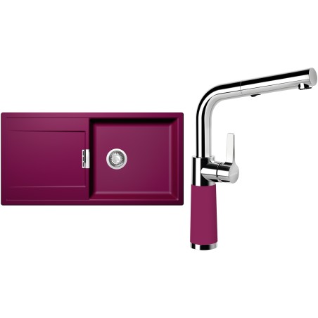 Set Schock S9-7 (dřez Mono D-100L Berry + baterie SC-540.120 Berry)